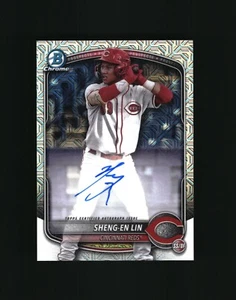 2025 Bowman Mega Box Shen-En Lin Mojo Refractor Auto - Cincinnati Reds #BMA-SL - Picture 1 of 2