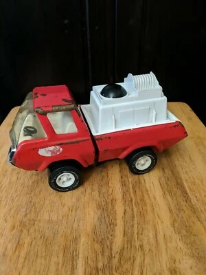 Vintage Tonka Red Pressed Steel 8.5" Water Pumper Fire Truck and blue delivery  - Image 1 of 4