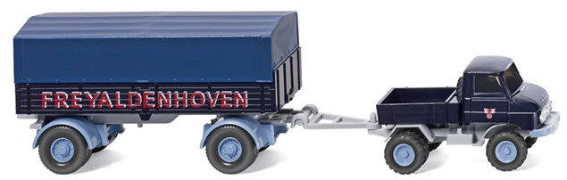 Wiking 037104 - 1/87 Unimog U 411 con Rimorchio - Nuovo - Immagine 1 di 1