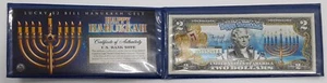 CU Coloreado $2 FRN Conmemorativo Hanukkah en Estuche - Imagen 1 de 3