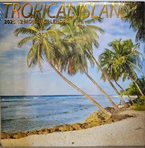 Calendario da parete 2025 12 mesi ISOLE TROPICALI 12”x 24” spedizione gratuita! - Foto 1 di 3