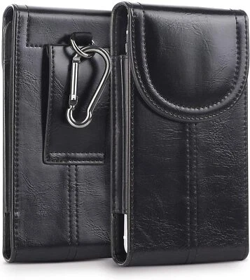 Leather Cell Phone Belt Holster Carrying Case Pouch Sleeve for iPhone Samsung - Image 1 of 4