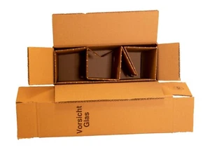 Flaschenkarton Weinkarton Flaschenversandkarton für 3 Flaschen DHL+UPS Zulassung - Bild 1 von 1