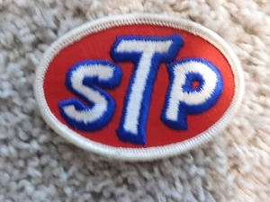 STP IRON ON PATCH 2.75 x 2" Racing Race Car Motor Oil Red White Embroidered - Picture 1 of 1