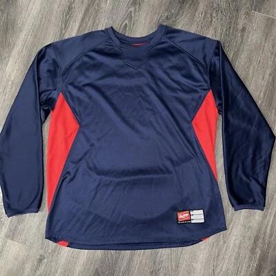 Pullover polar Rawlings adulto L Dugout azul y rojo (el artículo funciona grande) Foto 1 de 4