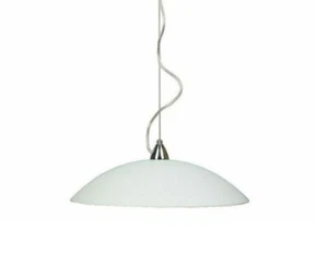 Lampadario Sospensione In vetro satinato bianco moderno 1 LUCE da cucina cromato - Foto 1 di 5