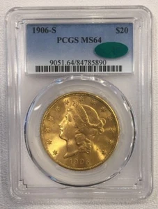 1906-S $20.00 Liberty Double Eagle PCGS & CAC MS-64 * - Picture 1 of 6