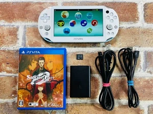 PS Vita Light Blue White PCH-2000 PlayStation Japan 8GB Charger Tested 1 Game Ex - Picture 1 of 24