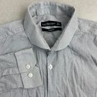 Cedar Wood State Dress Shirt Mens 15 White Gray Long Sleeve Slim Fit Business