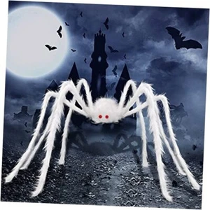 Giant Halloween Hairy Spider,Realistic Scary White Spider Props 1pcs White - Picture 1 of 8