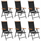 Folding Garden Chairs 6 Pcs  Black T8s3