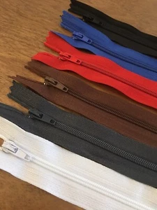 8” / 20cm Closed End Zip zippers Nylon 6 Colours 1/5pc - Picture 1 of 5