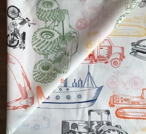 50cm x 50cm Square IKEA Ljudlig Vehicles Boats Lightweight cotton fabric new - Picture 1 of 8