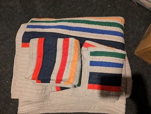 Pendleton Yellowstone Park Stripe King Quilt Set 2  Shams Open And Washed Once - Picture 1 of 3