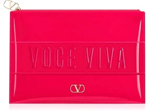 VALENTINO Bag Patent Red Voce Viva Cosmetic Makeup Clutch Envelope Purse pouch - Picture 1 of 10