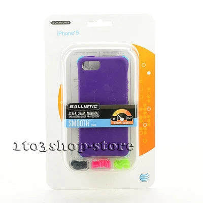 Ballistic LS Smooth Series Case w/Color Bumper Shock iPhone SE iPhone 5S- Purple - Image 1 of 4