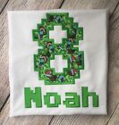 Personalized Embroidered Mine craft Birthday Inspired Video Game Boy T-Shirt