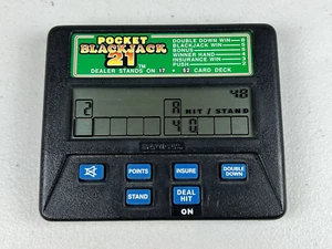 Radica Pocket BLACKJACK 21 HANDHELD Electronic Casino Card Game Model 1350 WORKS - Picture 1 of 10