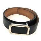 GUCCI GG pattern square buckle leather belt size 90/36 Black 403941 Men USED