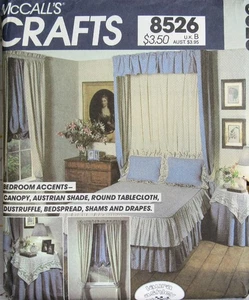 VTG McCalls Crafts 8526 Home Decor Colonial Bedroom Canopy Bedspread Pattern FF - Picture 1 of 2