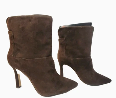 NEW in BOX Nine West JUST LIKE ME Brown Suede High Heel Mid Calf  Boots 12M - Image 1 of 4
