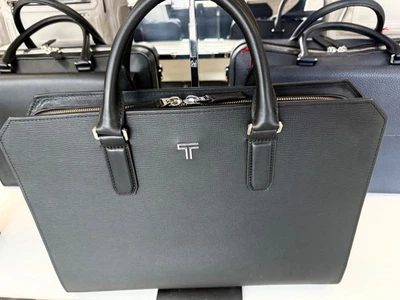 NEW Tumi TURIN SAVONA 15.75” Italian Leather SLIM Brief Laptop Briefcase BLACK - Image 1 of 4
