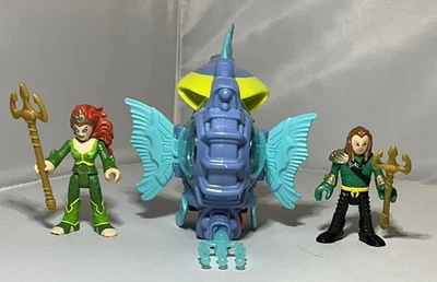 Imaginext DC Super Friends Aquaman Mera & Battle Sub RARE - Complete w/  Extra's - Image 1 of 4