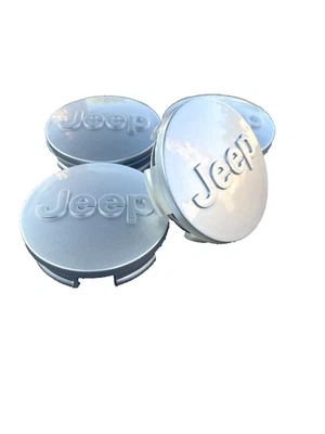 Jeep Set of 4 Silver 56 mm Wheel Center Caps –Renegade, Grand Cherokee, Compass - Image 1 of 4