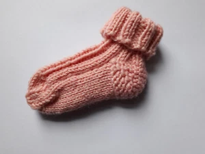 Extra dicke Erstlingssöckchen Grösse 50/56 handgestrickt 100% Wolle - Bild 1 von 1