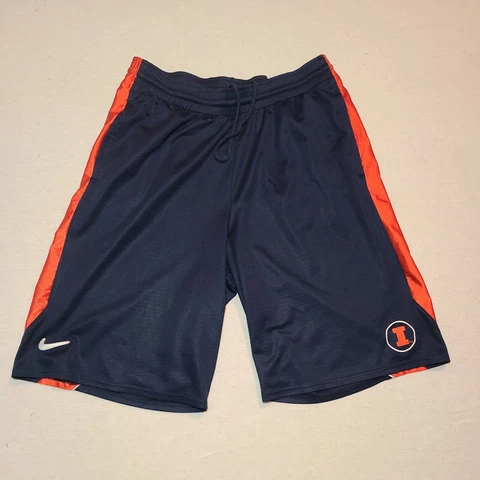 Nike Elite NCAA Illinois Fighting Illini Mens Basketball Shorts Size Large Blue Cover
