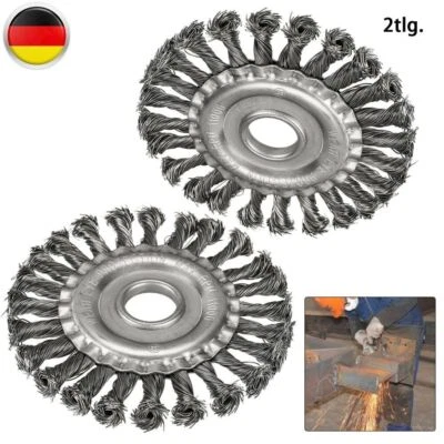 2X Drahtbürste Für Flex, Winkelschleifer Ø125mm X 22mm Gezopft Scheibenbürste - Bild 1 von 4