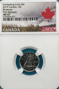 2019 Canada Bluenose 10c Dime NGC MS 67 First Releases - Picture 1 of 4