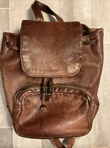 Kenneth Cole Backpack Reaction Brown Distressed Leather Small Convertible Bag - Picture 1 of 11