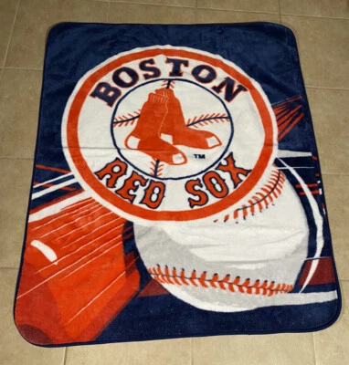VINTAGE Boston Red Sox Fleece Throw Blanket Aprox. 60"×50” Genuine Merchandise - Image 1 of 4