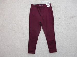 NEW No Boundaries Jeans 19 Womens Junior Size Red Burgundy Denim Super High Rise - Picture 1 of 12