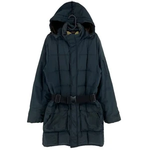 Vintage WOOLRICH Dark Green Cotton Blend Hooded Down Parka Jacket Coat Size S - Picture 1 of 11