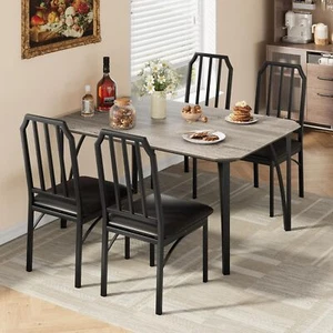 5-Piece Dining Table Set for 4, Kitchen Table and Chairs for 4 with Padded Seats - Picture 1 of 9