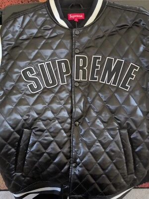 Supreme Quilted Satin Jacket SS17 Sz XL - Image 1 of 4