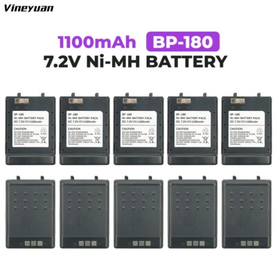 10PC Replacement Ni-MH Battery 1100mAh for For Icom IC-12A IC-T22 IC-W31 IC-W32 - Image 1 of 4