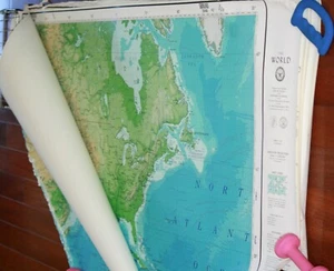 1971 Departamento de Defensa Ejército Topográfico Marina Oceanográfico Mapa del Mundo Rem's - Imagen 1 de 10