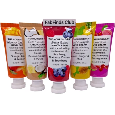 The Nourish Bar Hand Cream 5pc Set Sealed 5.90oz (5x1.18) Berry,Mango,Pineapple - Image 1 of 4