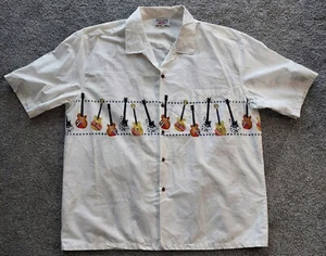 Guitar Chest Stripe Men's Hawaiian Shirt, by Pacific Legend 3XLarge - Picture 1 of 10