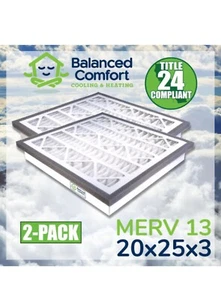 Balance Comfort Air Filter 20x25x3 MERV 13 2 Pack - Picture 1 of 2