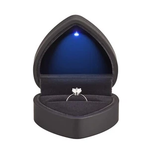 LED Lighted Engagement Ring Box Case for Wedding Proposal Anniversary Ceremony - Picture 1 of 5