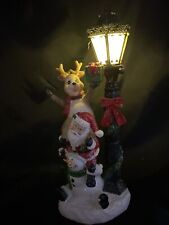 Christmas Cottage Festive LED Snowman Trio Lighted Holiday Decoration