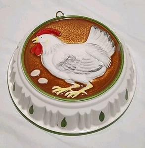Vintage Ceramic White Chicken/ /Chicken Jello Mold Look Wall Decor  - Picture 1 of 7