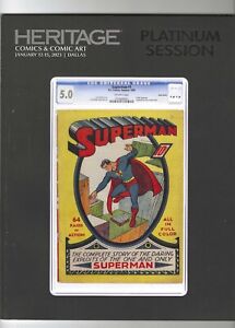 HERITAGE catalog: Comics & Comic Art Platinum, Superman Cover , Jan. 12-15, 2023