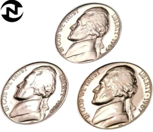 1965+1966+1967 Jefferson Nickel Set/Lot ~ Gem SMS (proof like - PL) ~ 3 Coins - Picture 1 of 6
