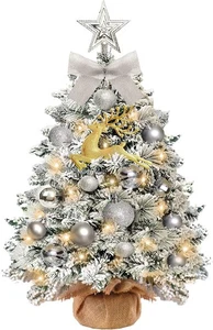 Mini Albero di Natale Artificiale Piccolo,60 cm Floccaggio  - Foto 1 di 6