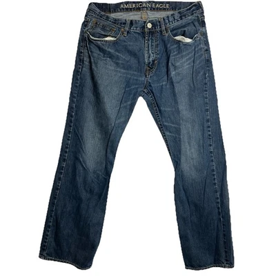 Pantalones de mezclilla American Eagle para hombre 34x29 tiro bajo corte bota azul algodón etiqueta 34x30 Foto 1 de 4